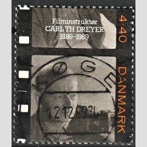 FRIM�RKER DANMARK | 1989 - AFA 948 - Dansk film - 4,40 Kr. sort/orange/brunlig - Lux Stemplet K�ge
