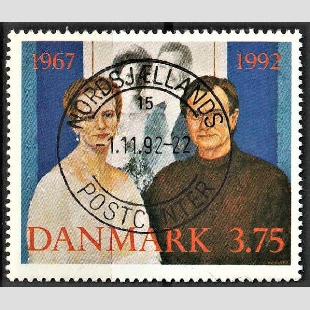 FRIMRKER DANMARK | 1992 - AFA 1023 - Slvbryllup - 3,75 Kr. flerfarvet - Pragt Stemplet 