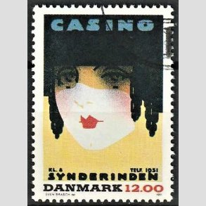 FRIMRKER DANMARK | 1991 - AFA 1002 - Dansk Plakatkunst - 12,00 Kr. flerfarvet - God til bedre gennemsnitskvalitet - Stemplet 