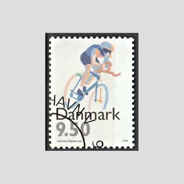 FRIMRKER DANMARK | 1996 - AFA 1114 - Sport - 9,50 Kr. flerfarvet - Pnt Stemplet