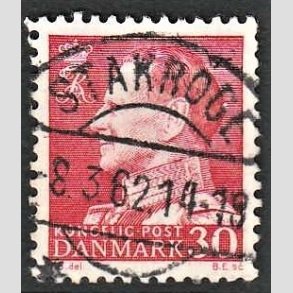 FRIMRKER DANMARK | 1961-62 - AFA 394 - Fr. IX 30 re rd - Lux Stemplet Stakroge