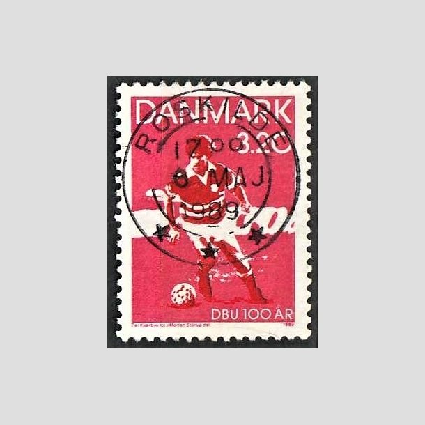 FRIMRKER DANMARK | 1989 - AFA 935 - DBU 100 r - 3,20 Kr. rd/sort - Pragt Stemplet Roskilde