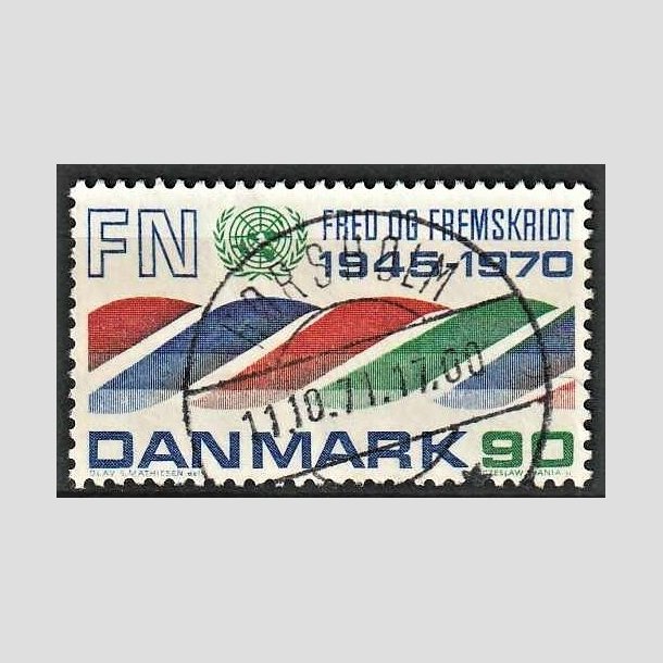 FRIMRKER DANMARK | 1970 - AFA 507 - FN 25 r. - 90 rd/bl/grn - Pragt Stemplet Hrsholm