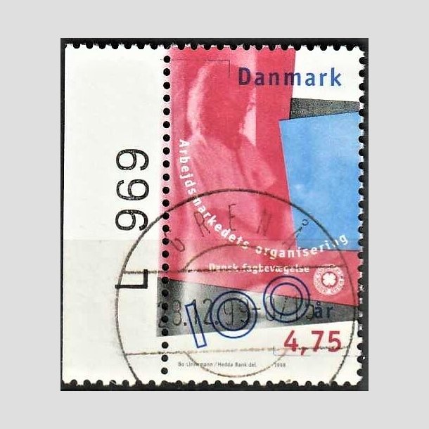 FRIMRKER DANMARK | 1998 - AFA 1166 - Arbejdsmarkedet - 4,75 Kr. flerfarvet - Pragt Stemplet Gren