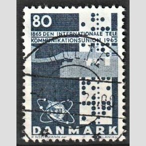 FRIM�RKER DANMARK | 1965 - AFA 434 - Telekommunikation 100 �r - 80 �re bl� - Lux Stemplet Holte