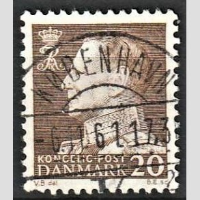 FRIMRKER DANMARK | 1961-62 - AFA 393 - Fr. IX 20 re brun - Pragt Stemplet Kbenhavn