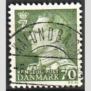 FRIMRKER DANMARK | 1961-62 - AFA 399 - Fr. IX 70 re mrkgrn - Pragt Stemplet Kalundborg