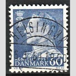 FRIMRKER DANMARK | 1961-62 - AFA 398 - Fr. IX 60 re bl - Pragt Stemplet Helsingr