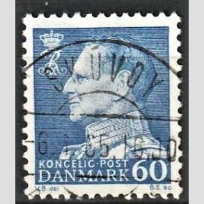 FRIMRKER DANMARK | 1961-62 - AFA 398 - Fr. IX 60 re bl - Pragt Stemplet Skovoy (Frerne)
