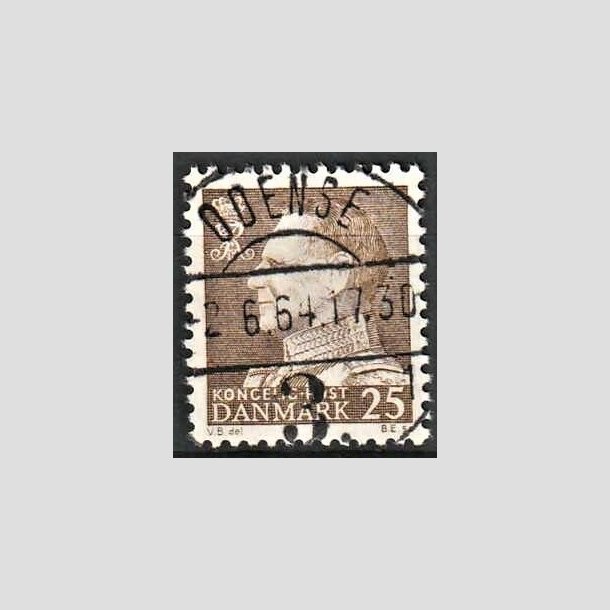 FRIMRKER DANMARK | 1963 - AFA 414 - Fr. IX 25 re brun - Lux Stemplet