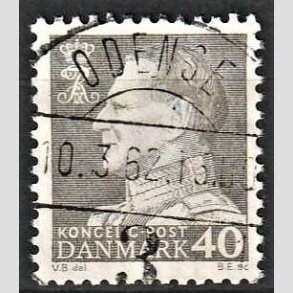 FRIMRKER DANMARK | 1961-62 - AFA 396 - Fr. IX 40 re gr - Pragt Stemplet Odense
