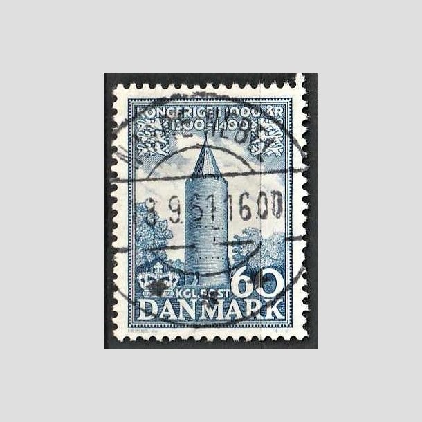 FRIMRKER DANMARK | 1953-56 - AFA 350 - Kongeriget 1000 r - 60 re bl - Pragt Stemplet Nrre-Nebel