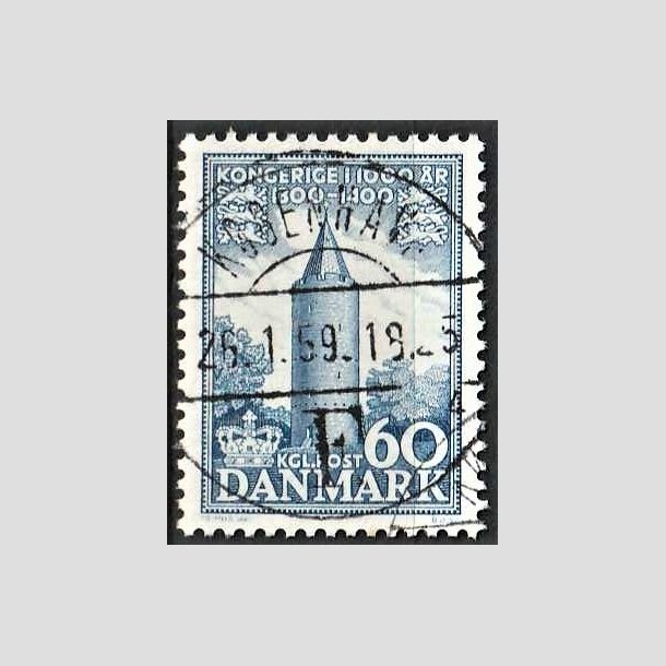 FRIMRKER DANMARK | 1953-56 - AFA 350 - Kongeriget 1000 r - 60 re bl - Pragt Stemplet Nrre-Nebel