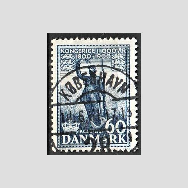 FRIMRKER DANMARK | 1953-56 - AFA 355 - Kongeriget 1000 r - 60 re bl - Pragt Stemplet Kbenhavn