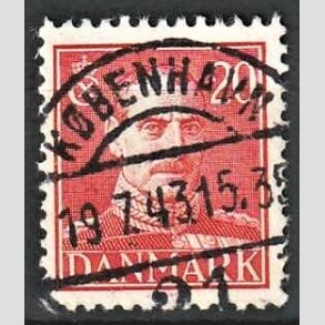 FRIMRKER DANMARK | 1942-44 - AFA 276 - Chr. X 20 re rd - Lux Stemplet