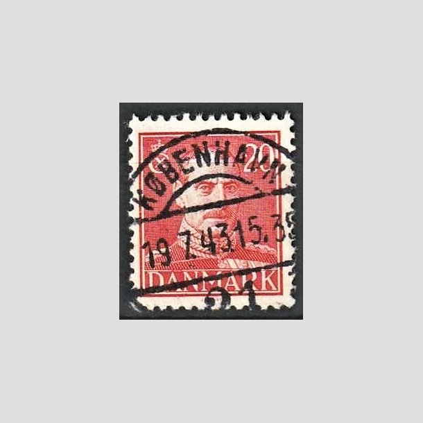 FRIMRKER DANMARK | 1942-44 - AFA 276 - Chr. X 20 re rd - Lux Stemplet