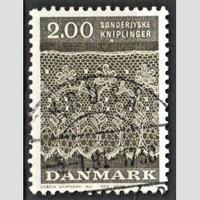 FRIM�RKER DANMARK | 1980 - AFA 713 - S�nderjyske kniplinger - 2,00 Kr. gr�brun - Pragt Stemplet Krus�