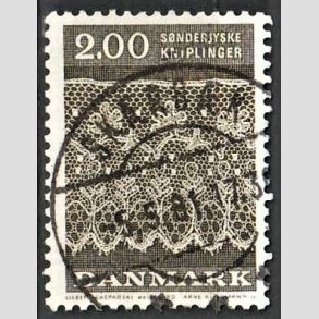 FRIM�RKER DANMARK | 1980 - AFA 713 - S�nderjyske kniplinger - 2,00 Kr. gr�brun - Pragt Stemplet Sk�rb�k