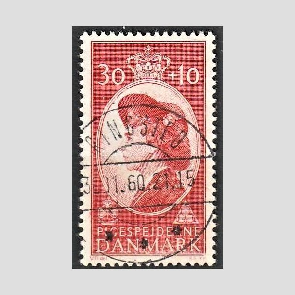 FRIMRKER DANMARK | 1960 - AFA 390 - Dronning Ingrid - 30 + 10 re rd - Pragt Stemplet Ringsted