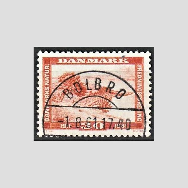 FRIMRKER DANMARK | 1961 - AFA 392 - Naturfredningsforening 50 r. - 30 re brunrd - Pragt Stemplet Bolbro