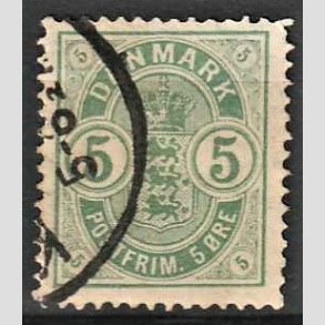 FRIM�RKER DANMARK | 1882 - AFA 32 - 5 �re gr�n 