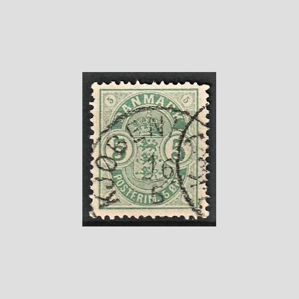 FRIMRKER DANMARK | 1882 - AFA 32 - 5 re grn "Sm hjrnetal" - Stemplet 