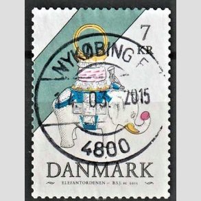 FRIM�RKER DANMARK | 2015 - AFA 1812 - Danske ordener - 7,00 Kr. flerfarvet - Pragt Stemplet