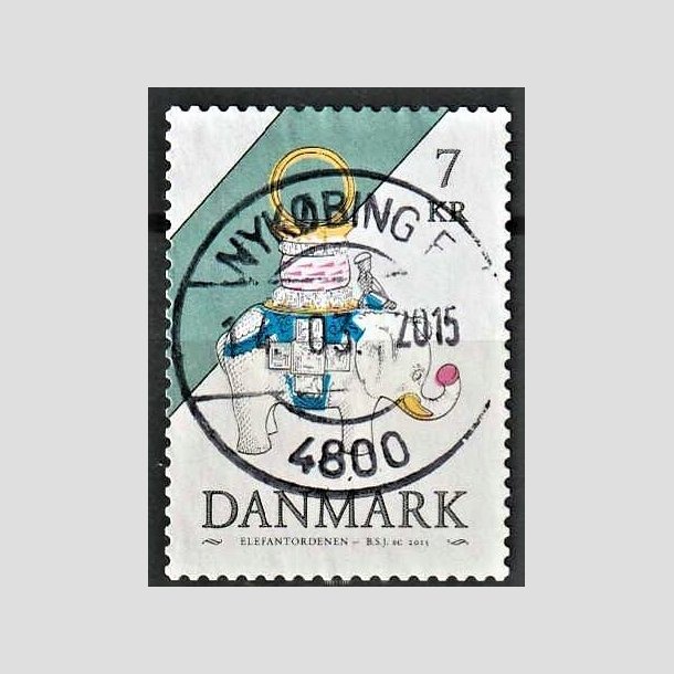FRIMRKER DANMARK | 2015 - AFA 1812 - Danske ordener - 7,00 Kr. flerfarvet - Pragt Stemplet