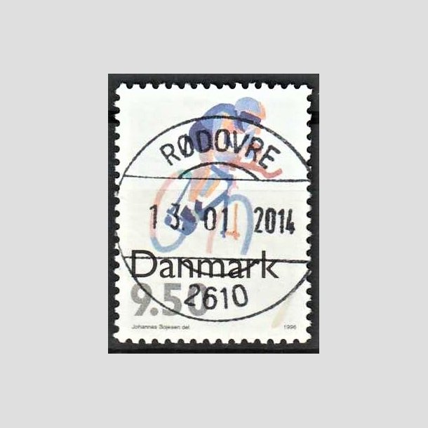 FRIMRKER DANMARK | 1996 - AFA 1114 - Sport - 9,50 Kr. flerfarvet - Pragt Stemplet 