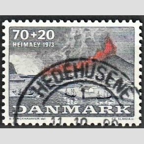 FRIMRKER DANMARK | 1973 - AFA 549 - Heimay vulkanudbrud - 70 + 20 re bl/gr/rd - Pragt Stemplet Hedehusene