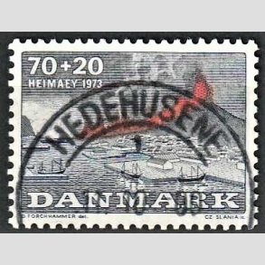 FRIMRKER DANMARK | 1973 - AFA 549 - Heimay vulkanudbrud - 70 + 20 re bl/gr/rd - Pragt Stemplet Hedehusene