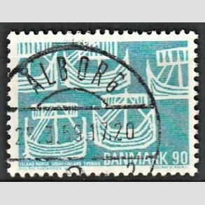 FRIM�RKER DANMARK | 1969 - AFA 479 - Foreningen Norden 50 �r - 90 �re lysbl� - Lux Stemplet