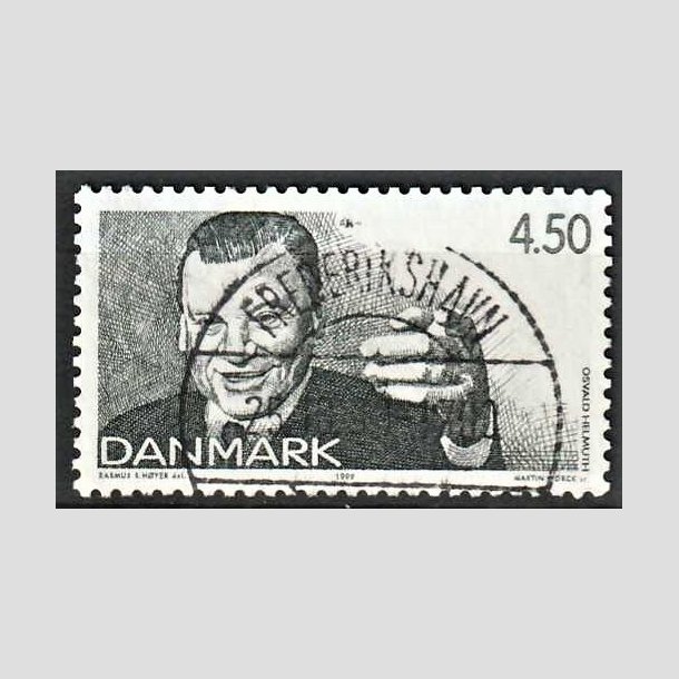 FRIMRKER DANMARK | 1999 - AFA 1213 - Dansk revy - 4,50 Kr. grn - Pragt Stemplet Frederikshavn