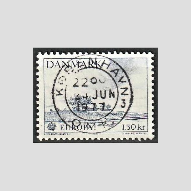 FRIMRKER DANMARK | 1977 - AFA 636 - Europamrke 1,30 Kr. bl - Lux Stemplet 