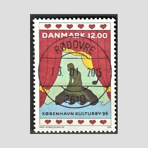 FRIMRKER DANMARK | 1996 - AFA 1110 - Kbenhavn Kulturby 96 - 12,00 Kr. flerfarvet - Pragt Stemplet