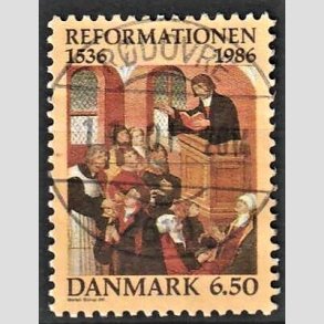 FRIM�RKER DANMARK | 1986 - AFA 874 - Reformationen - 6,50 Kr. flerfarvet - Pragt Stemplet