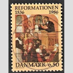 FRIM�RKER DANMARK | 1986 - AFA 874 - Reformationen - 6,50 Kr. flerfarvet - Pragt Stemplet