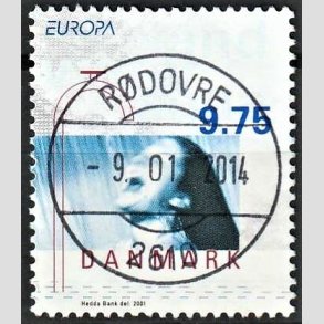 FRIMRKER DANMARK | 2001 - AFA 1284 - Europamrker - 9,75 Kr. flerfarvet - Pragt Stemplet 