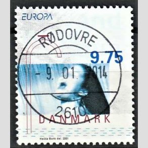 FRIMRKER DANMARK | 2001 - AFA 1284 - Europamrker - 9,75 Kr. flerfarvet - Pragt Stemplet 