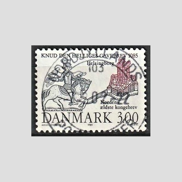 FRIMRKER DANMARK | 1985 - AFA 835 - Domkirken i Lund - 3,00 Kr. mrkbl/lilla - Pragt Stemplet