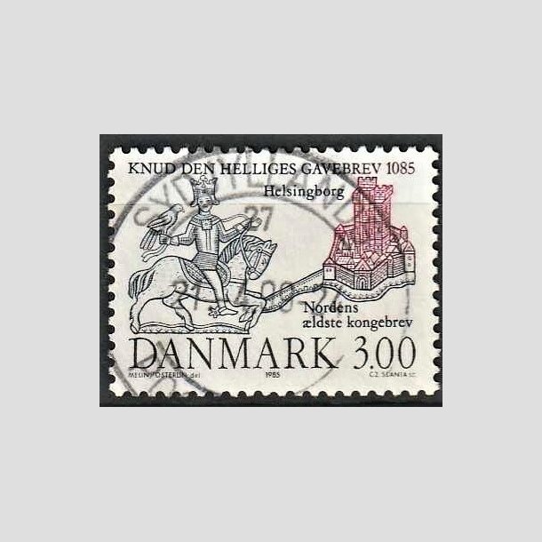 FRIMRKER DANMARK | 1985 - AFA 835 - Domkirken i Lund - 3,00 Kr. mrkbl/lilla - Pragt Stemplet