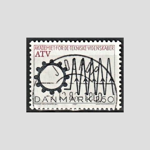 FRIMRKER DANMARK | 1987 - AFA 884 - Tekniske akademi 50 r - 2,50 Kr. sort/rd - Pragt Stemplet Jyderup