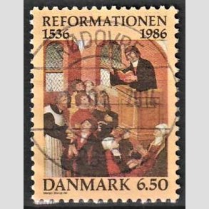 FRIM�RKER DANMARK | 1986 - AFA 874 - Reformationen - 6,50 Kr. flerfarvet - Pragt Stemplet