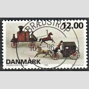 FRIMRKER DANMARK | 1995 - AFA 1106 - Dansk legetj - 12,00 Kr. flerfarvet - Pragt Stemplet Brdstrup