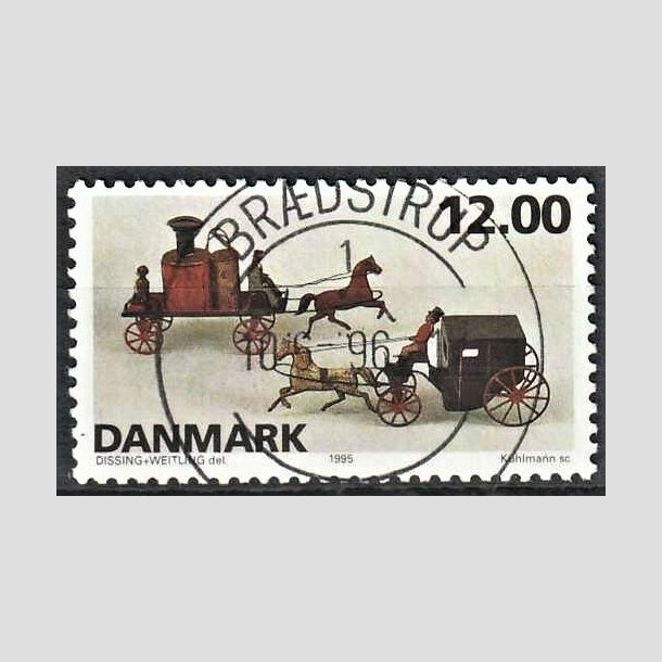 FRIMRKER DANMARK | 1995 - AFA 1106 - Dansk legetj - 12,00 Kr. flerfarvet - Pragt Stemplet Brdstrup