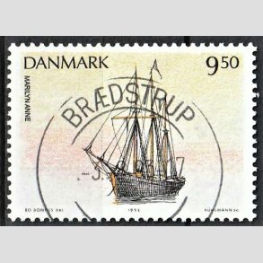 FRIM�RKER DANMARK | 1993 - AFA 1048 - Sejlskibe - 9,50 Kr. flerfarvet - Pragt Stemplet