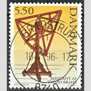 FRIM�RKER DANMARK | 1995 - AFA 1102 - Tycho Brahe - 5,50 Kr. flerfarvet - Lux Stemplet Br�dstrup
