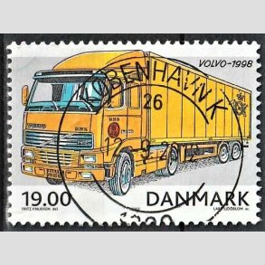 FRIM�RKER DANMARK | 2002 - AFA 1324 - Postk�ret�jer - 19,00 Kr. flerfarvet - Pragt Stemplet 