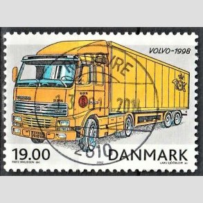 FRIM�RKER DANMARK | 2002 - AFA 1324 - Postk�ret�jer - 19,00 Kr. flerfarvet - Pragt Stemplet 