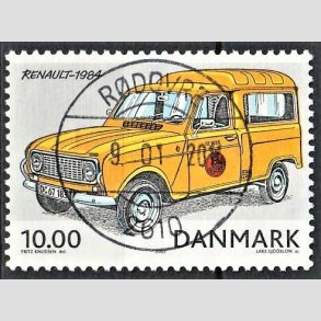 FRIM�RKER DANMARK | 2002 - AFA 1323 - Postk�ret�jer - 10,00 Kr. flerfarvet - Pragt Stemplet